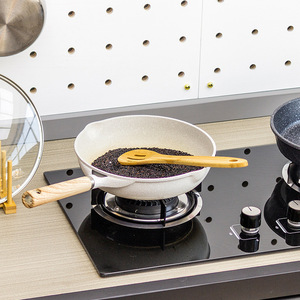 Juego de espátula y cuchara de bambú con placa de presión lateral, utensilios de cocina ligeros - Product Image 1