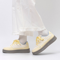 Baskets plateforme à lacets pour femmes, imprimé dessin animé beige, respirantes, chaussures de skate, usine de Wenzhou, faible MOQ