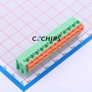 DB142V-5.08-12P-GN Spring Terminal Block Through hole Component (THT),P=5.08mm Connector 1x12P 5.08mm Green Through Hole - Product Image 1