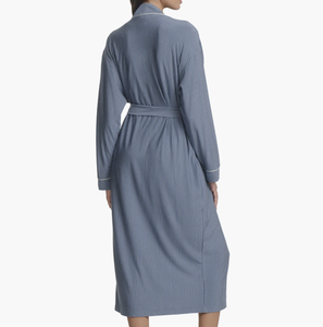Peignoir en modal pour femme à col <span class=keywords><strong>kimono</strong></span>, doux et rayé, prix de gros usine, vêtements de nuit écologiques pour femmes - Product Image 3