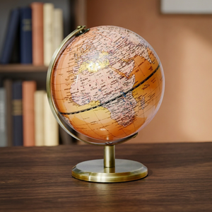 Globo Terráqueo de Escritorio Tradicional con Base de Latón, Giratorio, Diseño Educativo de Mapa del Mundo para Decoración del Hogar u Oficina - Product Image 4