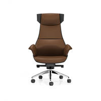 Chaise de bureau de direction moderne et luxueuse, légère, en cuir véritable, siège confortable, hauteur réglable pour ordinateur domestique assis depuis longtemps