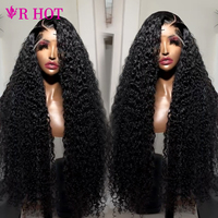 Pelucas de Cabello Humano Rizado Natural Vietnamita, Pelucas de Cabello Humano con Frente de Encaje Transparente HD, Pelucas de Cabello Humano Sin Pegamento Listas para Usar
