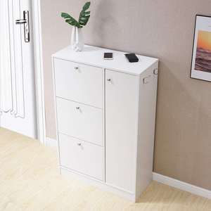 מודרני עיצוב ארון נעליים, עץ נעל מדף ארון מסדרון אחסון עץ נעל מדף ארון - Product Image 6