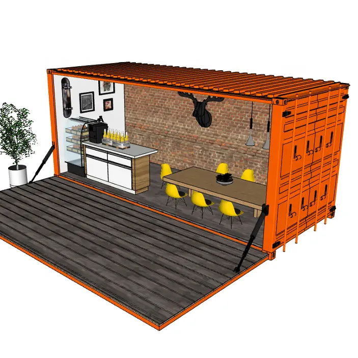 Outdoor moderne prefab Cafe Bevatten 20Ft Verzending Container Bar Draagbare Container Cafe Koffie Winkel