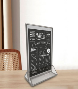 Số lượng lớn Acrylic tam giác cơ sở Bảng thẻ Vàng biên giới 8x5.3inch cho đám cưới Bảng số Giá hiển thị Đứng HD trong suốt - Product Image 6