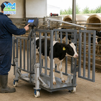 Balance mobile pour animaux 1 tonne, balance numérique pour bétail et veaux avec clôture de protection pour l'élevage et l'utilisation vétérinaire
