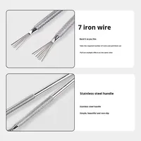 Acier inoxydable Argent 7 Pin Liner Pen Nail Painting Tool Manucure Art Dotting Pen Painting Brush Handle Special Gel Tool