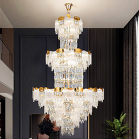 Grand Lustre Suspendu en Cristal de Luxe, Luminaire Rotatif pour Villa, Hall d'Hôtel, Loft et Décoration de Salon