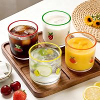 Hittebestendige transparante fruitglazen 14 oz vaatwasserbestendig sap/wijn/cocktailglazen aardbei citroen kers sinaasappel steelloos