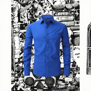 Chemises habillées décontractées pour hommes EXVE EXCLUSIVE, blanches et noires, coupe classique, manches longues, en polyester, pour la saison d'automne - Product Image 2