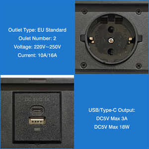 Enchufe emergente de escritorio avanzado multifunción toma de corriente integrada muebles de oficina compatibles con Schuko - Product Image 3