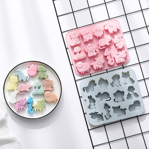 12-Cavity Animals Nonstick <b>Silicone</b> Cake Molds Food-Grade Reusable Cute <b>Silicone</b> Magnetic Chocolate, Candy & Ice DIY Molds - Product Image 4