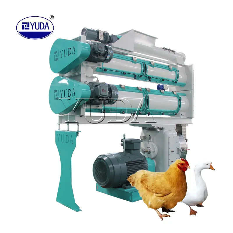 YUDA SZLH420 3-15T/H Livestock Animal Feed Mill Processing Machine Rabbit Chicken Duck Cattle Food Feed Pellet Mill Machine
