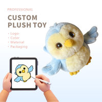 Jouet en peluche personnalisé unisexe en coton PP, motif hibou oiseau de dessin animé, mascotte pour célébration d'anniversaire