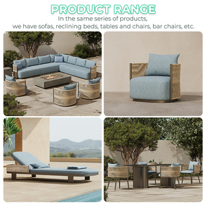 Outdoor Aluminum Patio Furniture Gas <b>Fire</b> <b>Pit</b> Metal Luxury Garden Sets Modern L Shaped Rattan With <b>Fire</b> <b>Pit</b> <b>Table</b> - Product Image 3