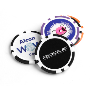 2023 marqueurs de balles de golf personnalisés, clips de poker, logo personnalisé en plastique vierge personnalisé, marqueur de balle en métal de la taille d'un jeton de poker OEM, 100 pièces - Product Image 4