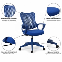 Chaise de bureau exécutive de luxe réglable en maille, design moderne, ergonomique, pivotante, avec accoudoirs fixes, multifonctionnelle pour bureau à domicile et salle à manger