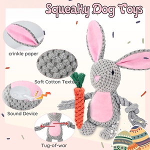 Custom Eco Friendly Squeaky Dog Chew Toys Durable <b>Stuffed</b> <b>Animal</b> Sound Pet Plush Toy for Aggressive Chewers Puppy Teeth Clean - Product Image 3