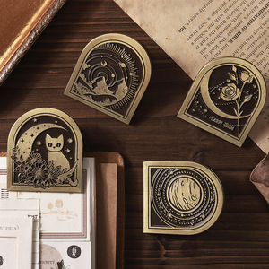 คลิปตกแต่งสมุดบันทึกวินเทจลายโลหะสตาร์<span class=keywords><strong>รี่</strong></span>ไนท์สุดหรู จากซีรีส์เพลงรัก 6 แบบ พร้อมลวดลายแกะสลัก - Product Image 4