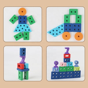 Montessori Math Teaching Aids Kids Shape Sorting Game Educational 3D <strong>Number</strong> <strong>Stacking</strong> <strong>Blocks</strong> Children Color Cognition Wooden Toy - Product Image 4