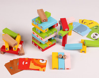 Jouets éducatifs - Blocs à empiler pour bébés, jeu interactif parent-enfant, jeu de tirage, jouet d'empilage type Jenga