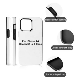 Cover per Telefono a Sublimazione 3D in TPU+PC Rivestito, Custodia Resistente 2 in <span class=keywords><strong>1</strong></span> per Trasferimento a Caldo per iPhone 14 13 12 Pro Max - Product Image 2