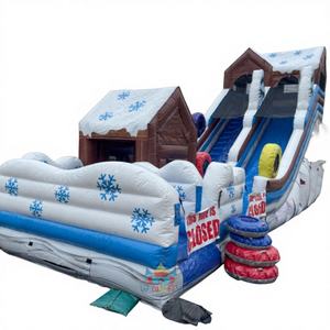 Alquiler de Tobogán Inflable de PVC para Invierno, Uso Residencial y Escolar, Tobogán Acuático de Doble Carril para Patio Trasero, Diversión para Niños y Adultos - Product Image 1