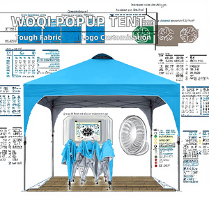 Tente de réception pliante robuste et imperméable avec cadre en aluminium 3x3 mètres, protection UV, pour événements extérieurs et fêtes imprimées - Product Image 3