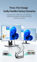 Dispositivo de Transmisión Inalámbrica HDMI de 50 m y 4K a 30 Hz con un Receptor y hasta 8 Transmisores y Salidas de Video Triples para Reuniones