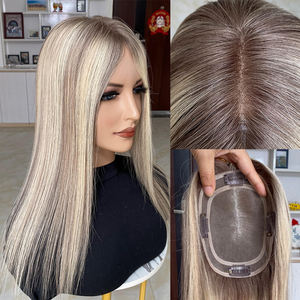 Topper de cheveux humains Remy de qualité supérieure avec base en dentelle MONO 5 x 6 pouces pour femmes - Product Image 2