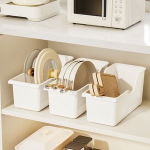 Kitchen Multifunctional PP Storage <b>Box</b> Pulley Refrigerator Desktop Pot Cover Shelf Sustainable Modern Design Sundries Storage- - Product Image 1