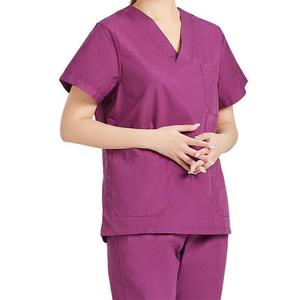 Hot Sale Unisex <b>Scrub</b> <b>Set</b> Stretch Anti-Wrinkle Mesh Panels Custom Logo Reinforced Seams for Hospital & Pet Care - Product Image 3