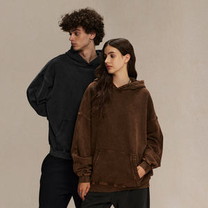 Sweat-shirt à capuche personnalisé vintage élégant, lourd, 400 GSM, lavé, 100% coton mélangé - Product Image 1