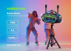 מערכת קריוקי ניידת Hopestar Party168 עם רמקול 400W עוצמתי, עמיד למים, תאורת RGB ומיקרופון אלחוטי - Product Image 5