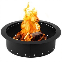 Iron Forge Tools Anneau de foyer sans fumée de style américain, en acier robuste, pour installation permanente en extérieur, 36 pouces, avec insert intérieur de 30 pouces