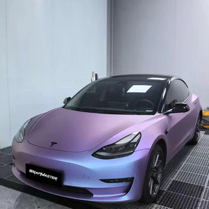 Film de protection de peinture pour carrosserie de voiture, couleur changeante, anti-rayures, auto-réparateur, en TPU, couleur violet mat, effet brume argentée, résistant aux UV - Product Image 1