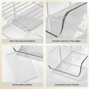 Hot-Bán Nhựa Rõ Ràng Phòng Ăn Tổ Chức Và Lưu Trữ Thùng Giỏ Với Có Thể Tháo Rời Ngăn Cho Thực Phẩm Container Nhà Bếp - Product Image 3