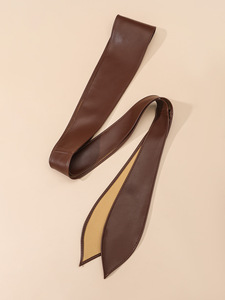 Mode noué taille <span class=keywords><strong>ceinture</strong></span> extensible PU large Cincher réglable Faux <span class=keywords><strong>cuir</strong></span> <span class=keywords><strong>ceinture</strong></span> pour les femmes attaché conception - Product Image 6