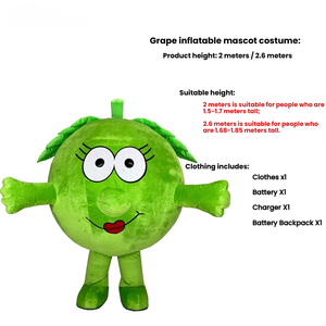 Disfraz Inflable de Mascota de <span class=keywords><strong>Anime</strong></span> de Fruta de 2 Metros en Existencia para Eventos de Carnaval, Actuaciones, Fiestas, <span class=keywords><strong>Alquiler</strong></span> Comercial - Product Image 4