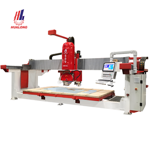 Scie à pont CNC 5 axes Hualong Esa italienne pour la découpe de dalles de granit avec guide linéaire Hiwin et nesting automatique - Product Image 2
