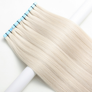 Extensioni per Capelli con Nastro Adesivo Iniettato di Alta Qualità, <span class=keywords><strong>Biondo</strong></span> <span class=keywords><strong>Platino</strong></span>, Capelli Vergini Europei Grezzi da Donazione, Fornitori di Trame con Nastro Adesivo - Product Image 3