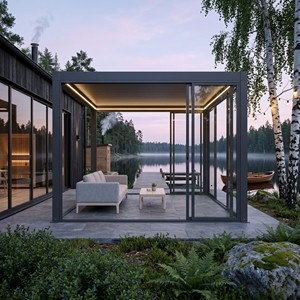 Porta Scorrevole in Vetro Preassemblata con Binario Superiore e Inferiore Abbinato <span class=keywords><strong>per</strong></span> Veranda e Giardino, Porta d'Ingresso Mobile in Vetro - Product Image 2