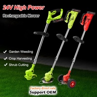 Tondeuse à gazon rechargeable 24V, débroussailleuse légère, coupe-herbe électrique pour le jardinage, le désherbage, la récolte des cultures et la coupe des arbustes