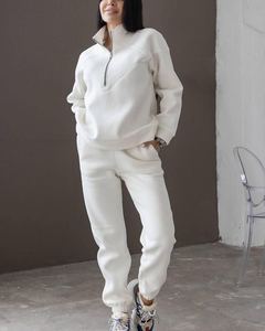 Conjunto <span class=keywords><strong>de</strong></span> Dos Piezas <span class=keywords><strong>de</strong></span> Sudadera con Capucha Informal <span class=keywords><strong>de</strong></span> Moda para Primavera y Otoño, <span class=keywords><strong>de</strong></span> Manga Larga, Color Sólido, Felpa, Ajustado - Product Image 6