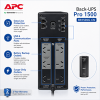 APC Back-UPS Pro BR1500G-CN Solusi Perlindungan Daya Cadangan UPS Terbaik untuk Komputer Berkinerja Tinggi, Workstation, dan Laboratorium Rumah