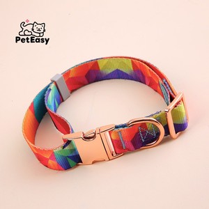 2025 gran oferta superventas hebilla de Metal colorido nailon cómodo transpirable mascota gato perro Universal Collar Correa conjunto - Product Image 1
