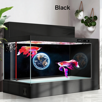 Grand aquarium rectangulaire pour poissons koï, verre ultra-transparent, système de filtration double, alliage d'aluminium, utilisation domestique, pas de changement d'eau requis