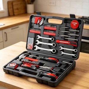 Ensemble <span class=keywords><strong>d</strong></span>'outils multifonctionnels de 148 pièces pour l'entretien de l'appartement et le bricolage, avec mallette de transport et boîte OEM - Product Image 1