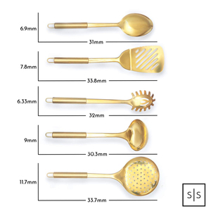 Ensemble d'ustensiles de <span class=keywords><strong>cuisine</strong></span> professionnels, en laiton/or, 5 pièces, pour <span class=keywords><strong>cuisine</strong></span> moderne - Product Image 2